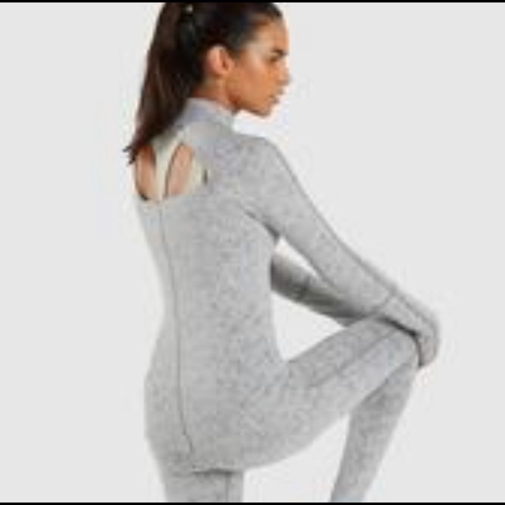 Gymshark fleur texture one and a half zip pullover
